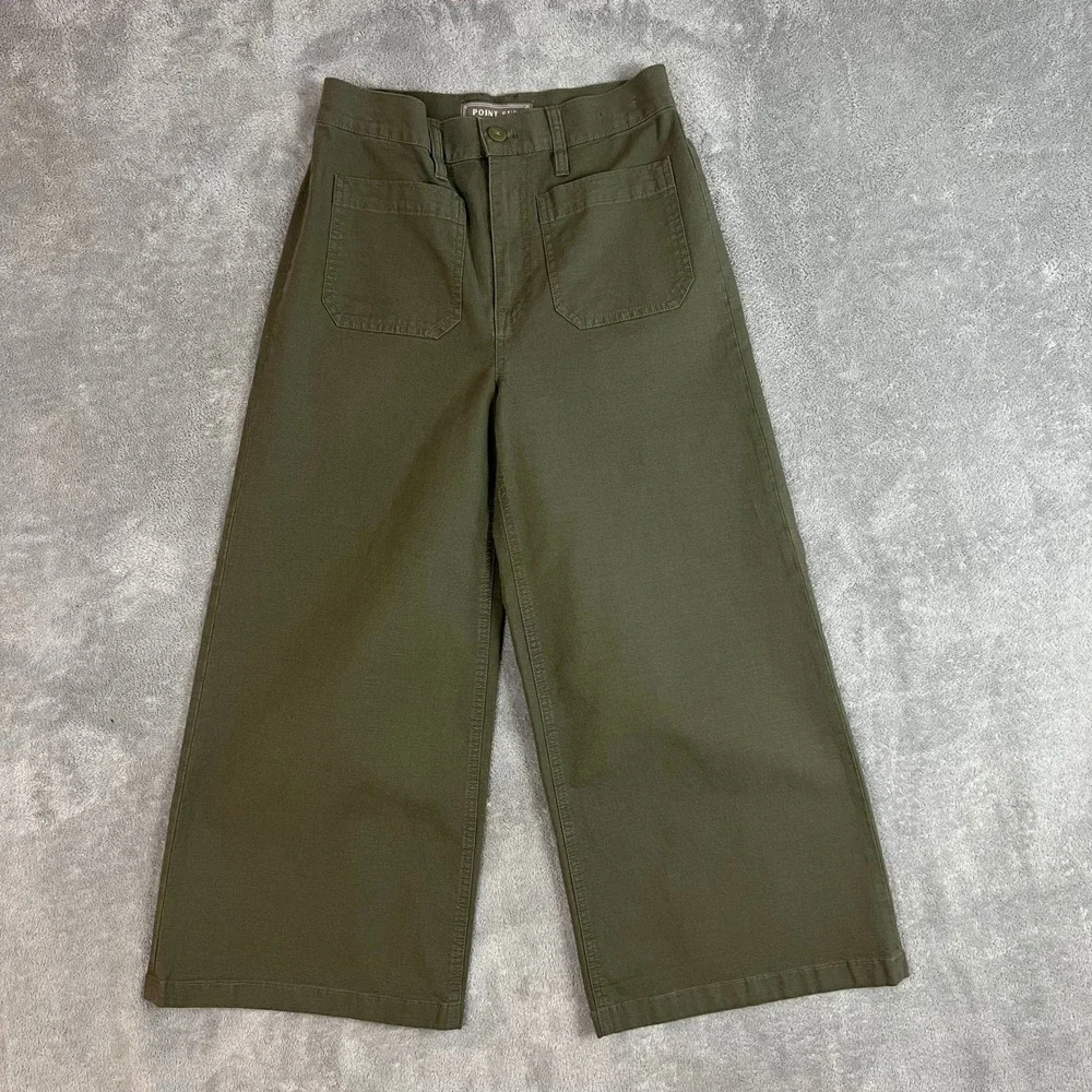 Point Sur J‎ Crew Wide Leg Crop Pants Womens 27 Stretch Capri Career